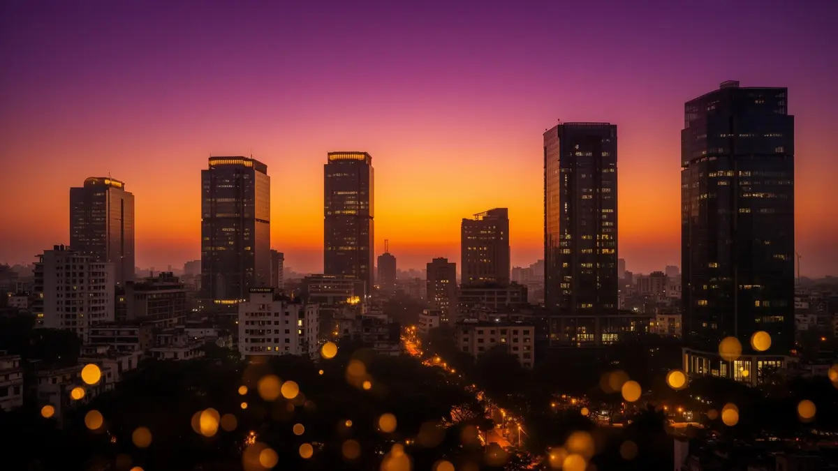 Chhatrapati Sambhajinagar business district at dusk